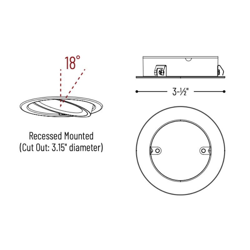 Nora NMP-AREC Recessed Flange Accessory for Josh Adjustable