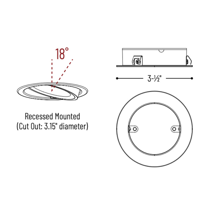 Nora NMP-AREC Recessed Flange Accessory for Josh Adjustable