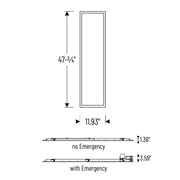 Nora NPDBLSW-E14 1x4 LED Backlit Panel w/ Emergency, 3CCT Selectable, 120-347V