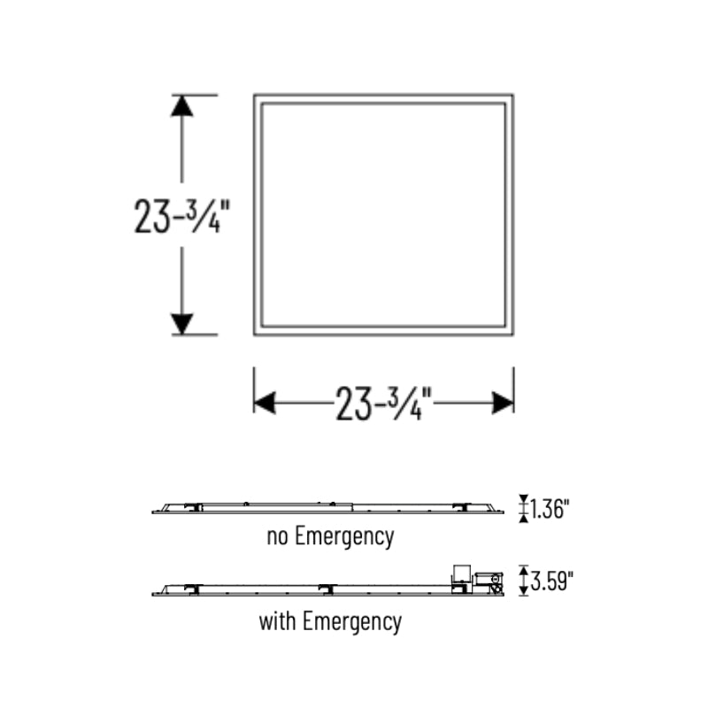 Nora NPDBLSW-E22 2x2 LED Backlit Panel, 3CCT Selectable, 120-347V