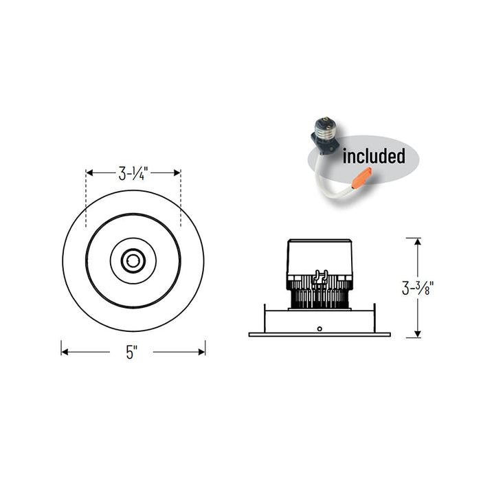 Nora NPR-4RCCDX 4" Pearl 12W LED Round Adjustable Cone Retrofit, Comfort Dim, 950 Lumens, 120V