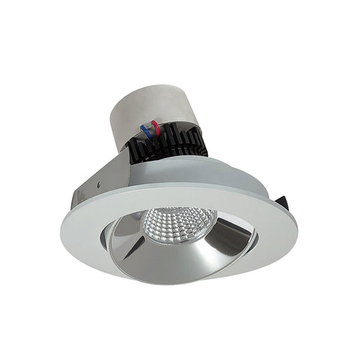 Nora NPR-4RCCDX 4" Pearl 12W LED Round Adjustable Cone Retrofit, Comfort Dim, 950 Lumens, 120V - Specular Clear / Matte Powder White