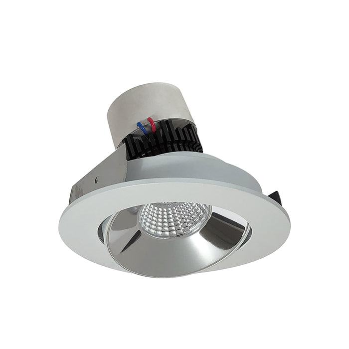 Nora NPR-4RCCDX 4" Pearl 12W LED Round Adjustable Cone Retrofit, Comfort Dim, 950 Lumens, 120V - Specular Clear / Matte Powder White