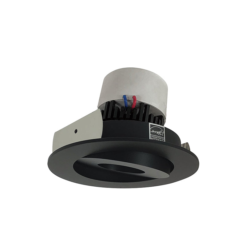 Nora NPR-4RGCDX 4" Pearl 12W LED Round Adjustable Gimbal Retrofit, Comfort Dim, 800 Lumens, 120V - Black
