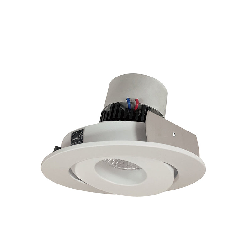 Nora NPR-4RGCDX 4" Pearl 12W LED Round Adjustable Gimbal Retrofit, Comfort Dim, 800 Lumens, 120V - White