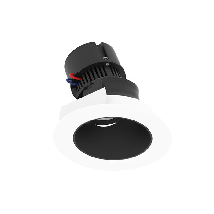 Nora NPR-4RSLACDX 4" Pearl 10W LED Round Adjustable Slot Retrofit,  Comfort Dim, 600 Lumens, 120V - Black / Matte Powder White