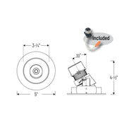 Nora NPR-4RSLACDX 4" Pearl 10W LED Round Adjustable Slot Retrofit,  Comfort Dim, 600 Lumens, 120V