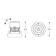Nora NPR-4RTLACDX 4" Pearl 10W LED Round Trimless Adjustable Retrofit, Comfort Dim, 700 Lumens, 120V