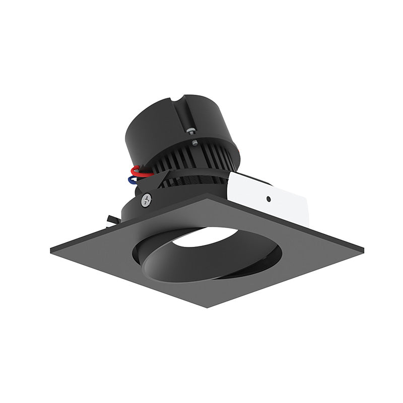 Nora NPR-4SCCDX 4" Pearl 10W LED Square Adjustable Cone Retrofit, Comfort Dim, 750 Lumens, 120V - Black