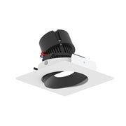 Nora NPR-4SCCDX 4" Pearl 10W LED Square Adjustable Cone Retrofit, Comfort Dim, 750 Lumens, 120V - Black Reflector/ Warm White Flange