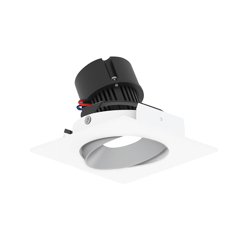 Nora NPR-4SCCDX 4" Pearl 10W LED Square Adjustable Cone Retrofit, Comfort Dim, 750 Lumens, 120V - Haze Reflector/ Bright White Flange