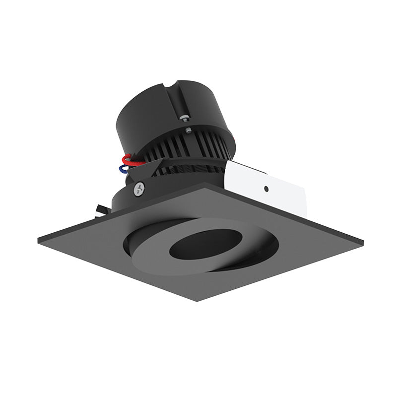 Nora NPR-4SGCDX 4" Pearl 10W LED Square Adjustable Gimbal Retrofit, Comfort Dim, 600 Lumens, 120V - Black