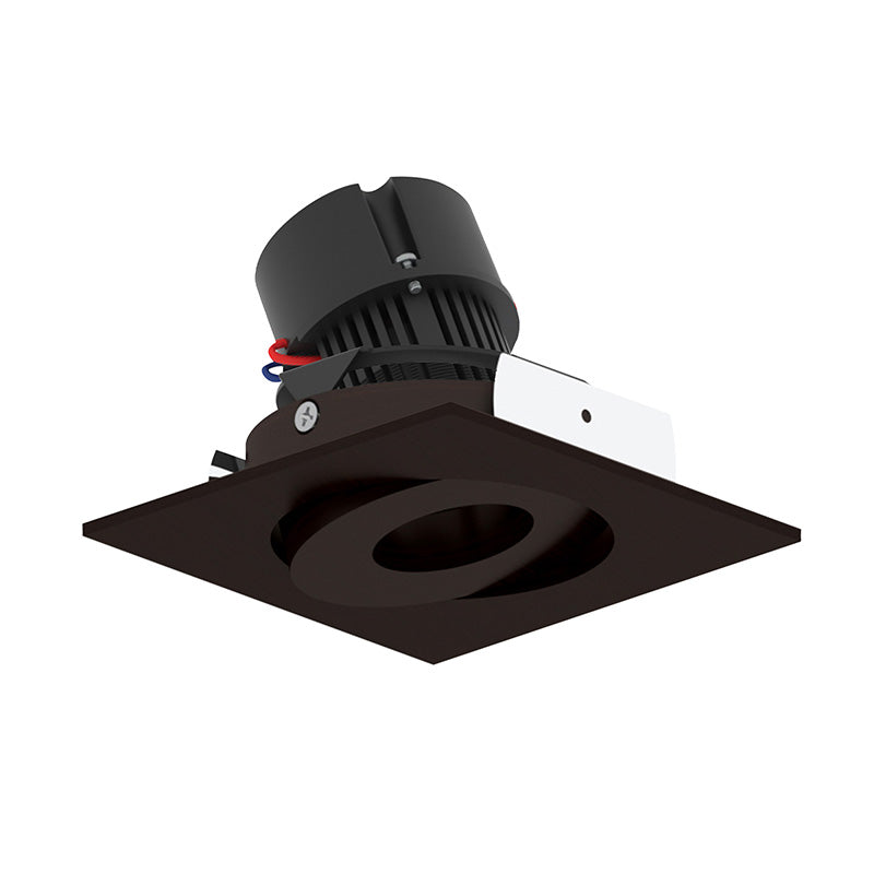 Nora NPR-4SGCDX 4" Pearl 10W LED Square Adjustable Gimbal Retrofit, Comfort Dim, 600 Lumens, 120V - Bronze