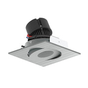 Nora NPR-4SGCDX 4" Pearl 10W LED Square Adjustable Gimbal Retrofit, Comfort Dim, 600 Lumens, 120V - Natural Metal