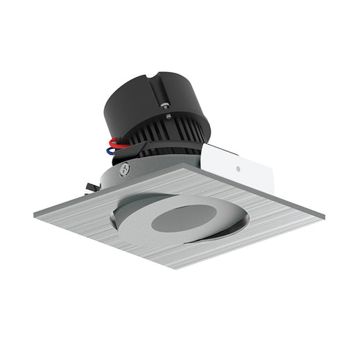 Nora NPR-4SGCDX 4" Pearl 10W LED Square Adjustable Gimbal Retrofit, Comfort Dim, 600 Lumens, 120V - Natural Metal