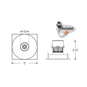 Nora NPR-4SNB 4" Pearl 10W LED Square Bullnose Retrofit, 1250 Lumens, 120V
