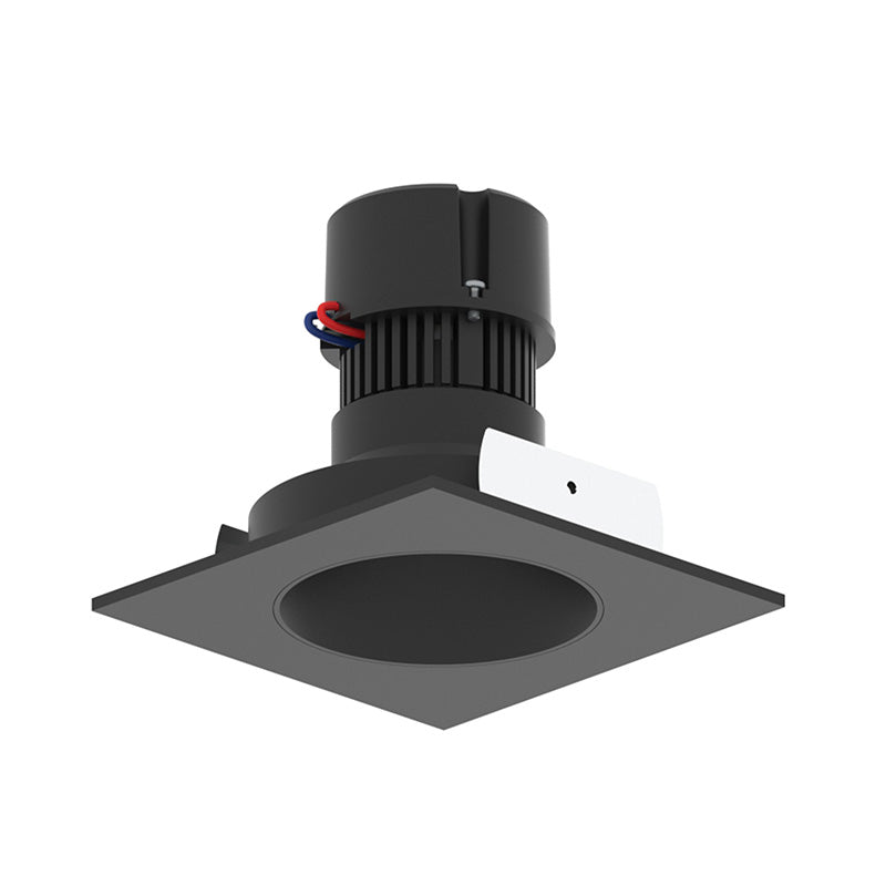 Nora NPR-4SNDCCDX 4" Pearl 10W LED Square Retrofit Reflector with Round Aperture, Comfort Dim, 700 Lumens, 120V - Black