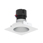 Nora NPR-4SNDCCDX 4" Pearl 10W LED Square Retrofit Reflector with Round Aperture, Comfort Dim, 700 Lumens, 120V - Haze Reflector/ Warm White Flange