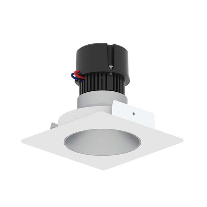 Nora NPR-4SNDCCDX 4" Pearl 10W LED Square Retrofit Reflector with Round Aperture, Comfort Dim, 700 Lumens, 120V - Haze Reflector/ Warm White Flange
