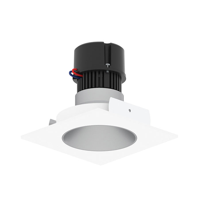 Nora NPR-4SNDCCDX 4" Pearl 10W LED Square Retrofit Reflector with Round Aperture, Comfort Dim, 700 Lumens, 120V - Haze Reflector/ Bright White Flange