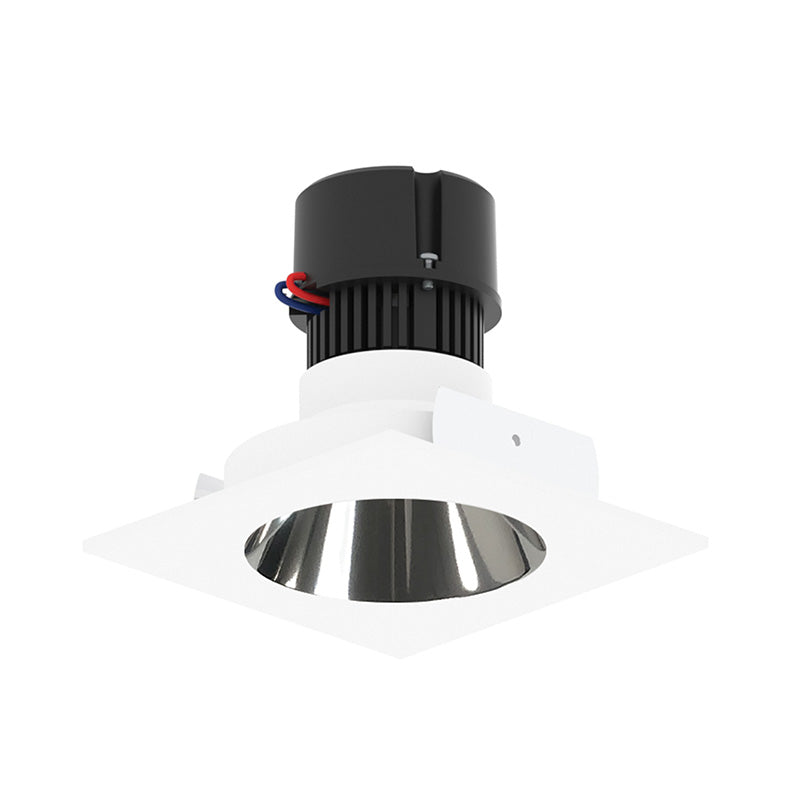 Nora NPR-4SNDC 4" Pearl 10W LED Square Retrofit Reflector with Round Aperture, 1150 Lumens, 120V - Specular Clear Reflector/ Bright White Flange