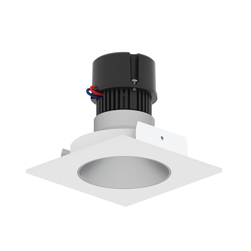 Nora NPR-4SNDC 4" Pearl 10W LED Square Retrofit Reflector with Round Aperture, 1150 Lumens, 120V - Haze Reflector/ Warm White Flange
