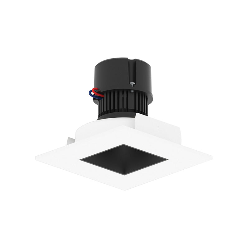 Nora NPR-4SNDSQ 4" Pearl 10W LED Square Retrofit Reflector with Square Aperture, 1150 Lumens, 120V - Black Reflector / Bright White Flange
