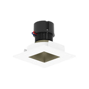 Nora NPR-4SNDSQCDX 4" Pearl 10W LED Square Retrofit Reflector with Square Aperture, Comfort Dim, 700 Lumens, 120V - Champagne Haze Reflector / Bright White Flange