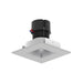 Nora NPR-4SNDSQCDX 4" Pearl 10W LED Square Retrofit Reflector with Square Aperture, Comfort Dim, 700 Lumens, 120V - Haze Reflector / Natural Metal Flange