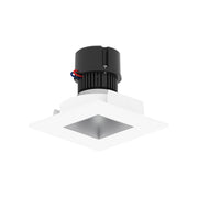 Nora NPR-4SNDSQCDX 4" Pearl 10W LED Square Retrofit Reflector with Square Aperture, Comfort Dim, 700 Lumens, 120V - Haze Reflector / Bright White Flange