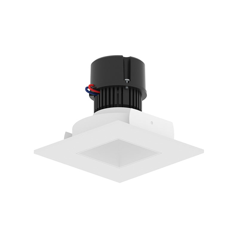 Nora NPR-4SNDSQCDX 4" Pearl 10W LED Square Retrofit Reflector with Square Aperture, Comfort Dim, 700 Lumens, 120V - Warm White / Warm White Flange