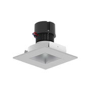 Nora NPR-4SNDSQ 4" Pearl 10W LED Square Retrofit Reflector with Square Aperture, 1150 Lumens, 120V - Haze Reflector / Natural Metal Flange