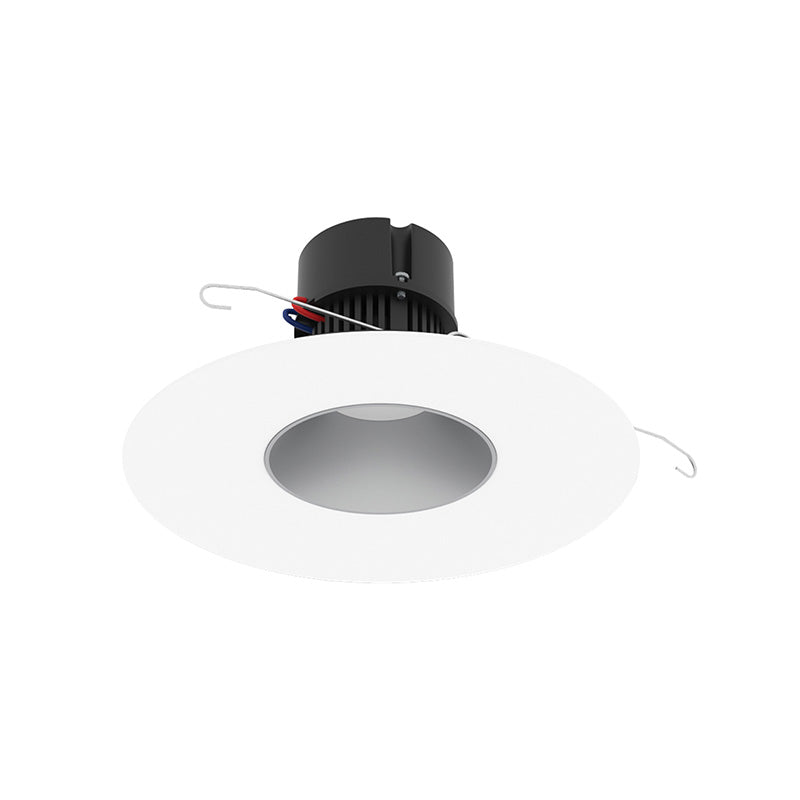 Nora NPR-56RNDCCDX 5"/6" Pearl 10W LED Round Retrofit Reflector with Round Aperture, Comfort Dim, 700 Lumens, 120V - Haze Reflector/ Bright White Flange