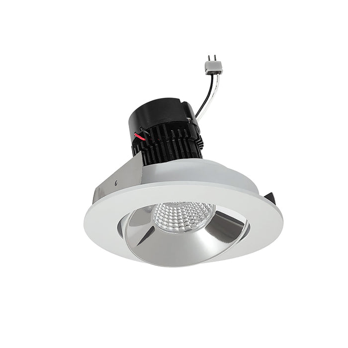 Nora NPRLV-4RC 4" Pearl 11W LED Round Adjustable Cone Retrofit, 1200 Lumens, 12V - Specular Clear / Matte Powder White