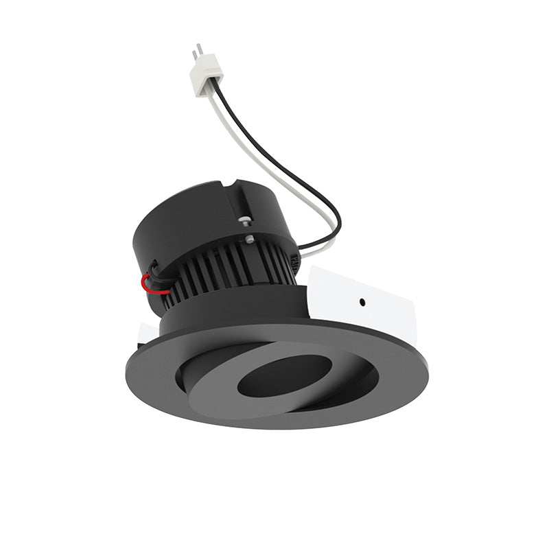 Nora NPRLV-4RGCDX 4" Pearl 10W LED Round Adjustable Gimbal Retrofit, Comfort Dim, 600 Lumens, 12V - Black