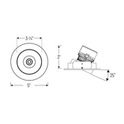 Nora NPRLV-4RGCDX 4" Pearl 10W LED Round Adjustable Gimbal Retrofit, Comfort Dim, 600 Lumens, 12V