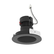 Nora NPRLV-4RNDCCDX 4" Pearl 10W LED Round Retrofit Reflector with Round Aperture, Comfort Dim, 700 Lumens, 12V - Matte Black Reflector / Matte Black Flange