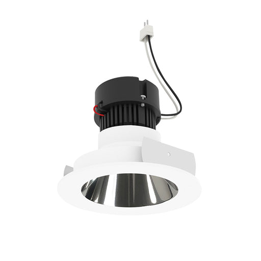 Nora NPRLV-4RNDCCDX 4" Pearl 10W LED Round Retrofit Reflector with Round Aperture, Comfort Dim, 700 Lumens, 12V - Specular Clear Reflector / Bright White Flange