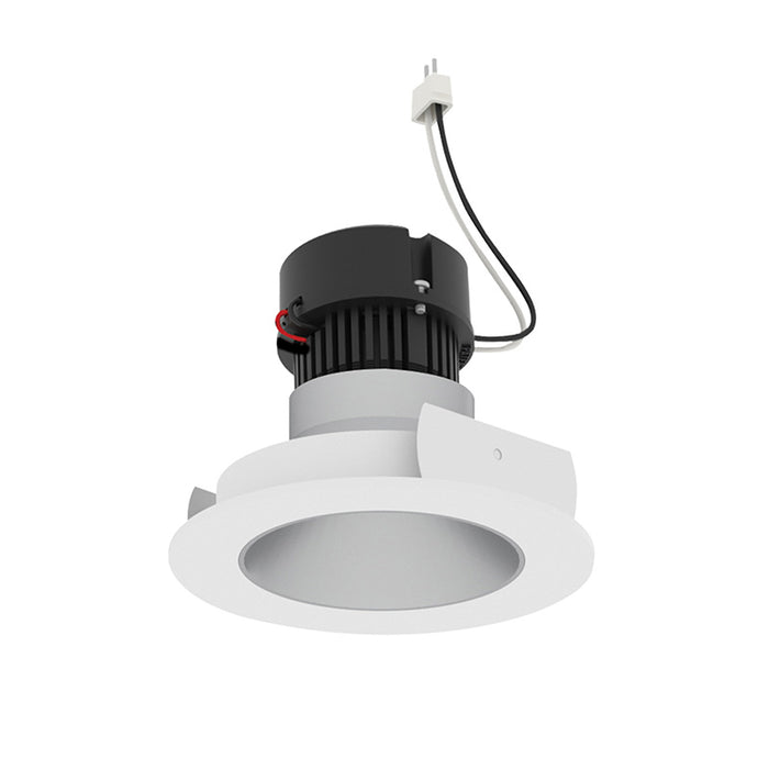 Nora NPRLV-4RNDCCDX 4" Pearl 10W LED Round Retrofit Reflector with Round Aperture, Comfort Dim, 700 Lumens, 12V - Haze Reflector / Warm White Flange