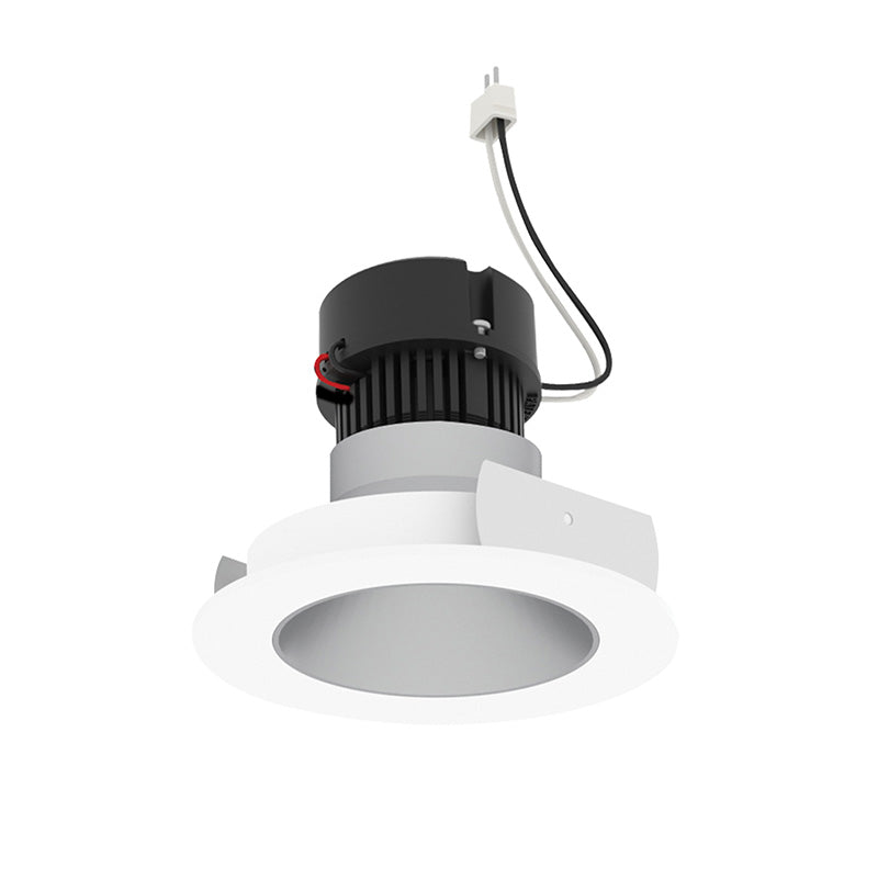 Nora NPRLV-4RNDCCDX 4" Pearl 10W LED Round Retrofit Reflector with Round Aperture, Comfort Dim, 700 Lumens, 12V - Haze Reflector / Bright White Flange