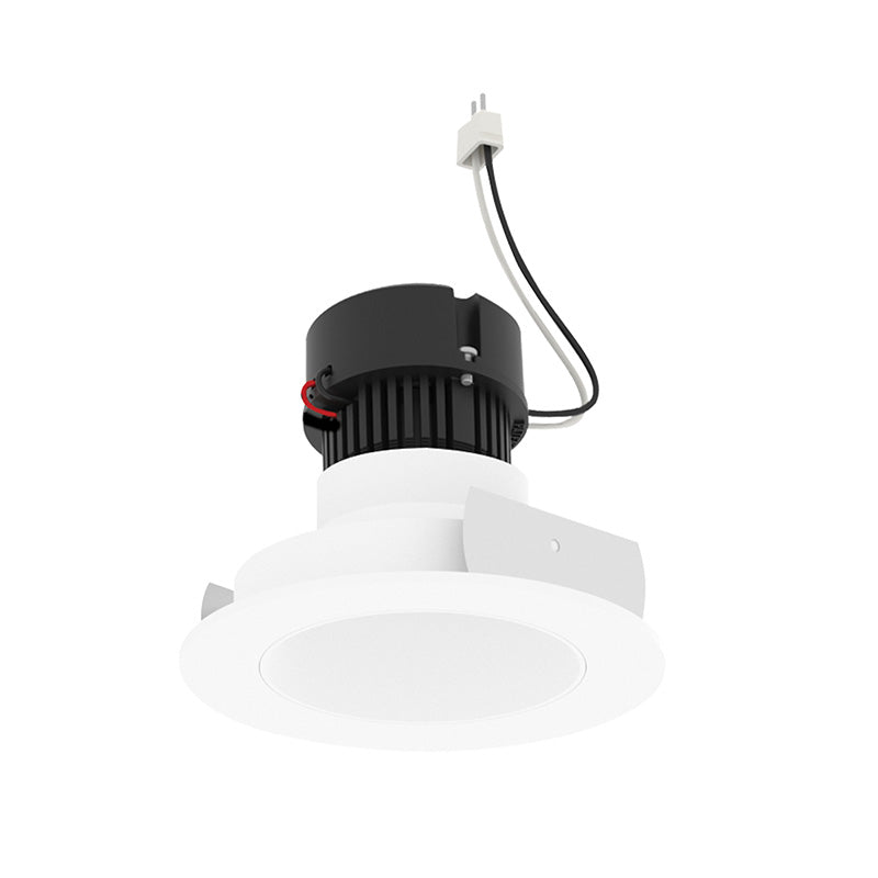 Nora NPRLV-4RNDCCDX 4" Pearl 10W LED Round Retrofit Reflector with Round Aperture, Comfort Dim, 700 Lumens, 12V - Bright White Reflector / Bright White Flange