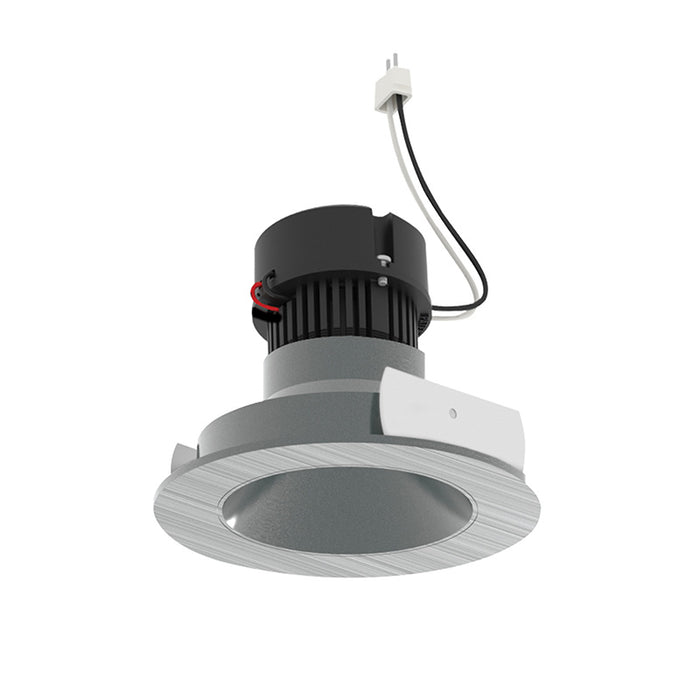 Nora NPRLV-4RNDCCDX 4" Pearl 10W LED Round Retrofit Reflector with Round Aperture, Comfort Dim, 700 Lumens, 12V - Natural Metal Reflector / Natural Metal Flange