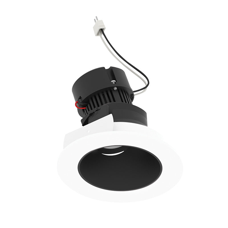 Nora NPRLV-4RSLA 4" Pearl 10W LED Round Adjustable Slot Retrofit, 1050 Lumens, 12V - Black / Matte Powder White