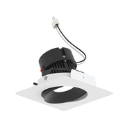 Nora NPRLV-4SC 4" Pearl 10W LED Square Adjustable Cone Retrofit, 1250 Lumens, 12V - Black Reflector/ Warm White Flange