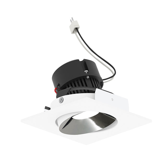 Nora NPRLV-4SC 4" Pearl 10W LED Square Adjustable Cone Retrofit, 1250 Lumens, 12V - Specular Clear Reflector/ Bright White Flange