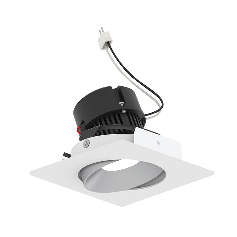 Nora NPRLV-4SC 4" Pearl 10W LED Square Adjustable Cone Retrofit, 1250 Lumens, 12V - Haze Reflector/ Warm White Flange