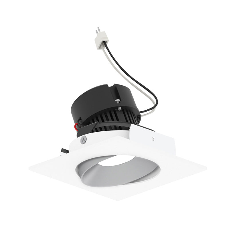 Nora NPRLV-4SC 4" Pearl 10W LED Square Adjustable Cone Retrofit, 1250 Lumens, 12V - Haze Reflector/ Bright White Flange