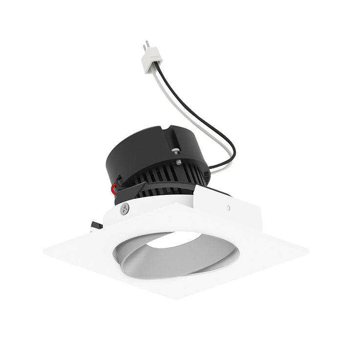 Nora NPRLV-4SC 4" Pearl 10W LED Square Adjustable Cone Retrofit, 1250 Lumens, 12V - Haze Reflector/ Bright White Flange