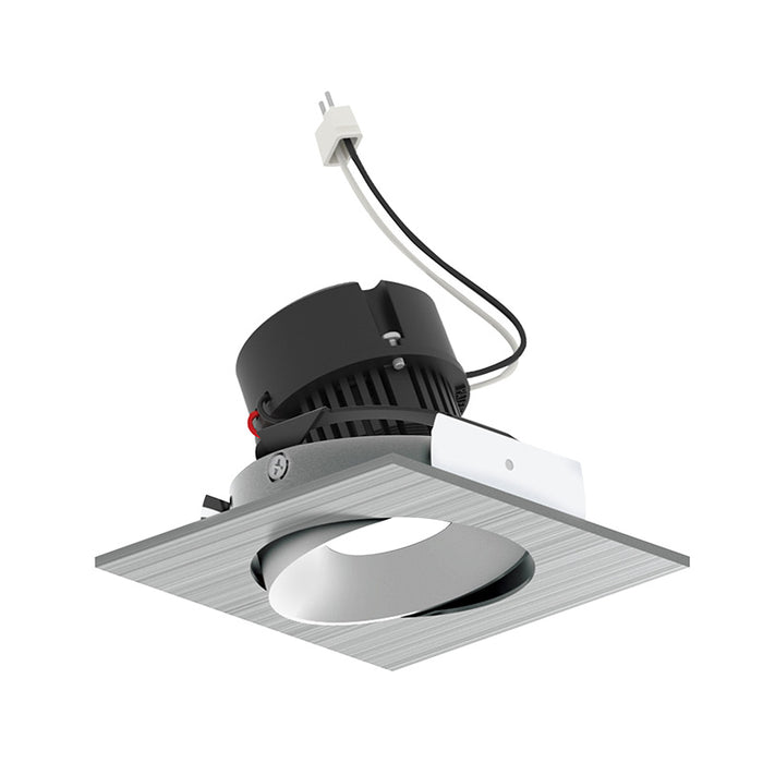 Nora NPRLV-4SC 4" Pearl 10W LED Square Adjustable Cone Retrofit, 1250 Lumens, 12V - Natural Metal