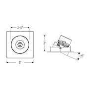 Nora NPRLV-4SC 4" Pearl 10W LED Square Adjustable Cone Retrofit, 1250 Lumens, 12V